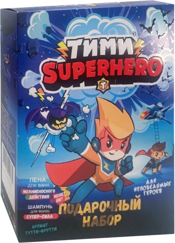 

Набор уходовых средств Compliment Тими "Superhero": Шампунь Тутти-Фрутти 200 мл, Пена 200 мл