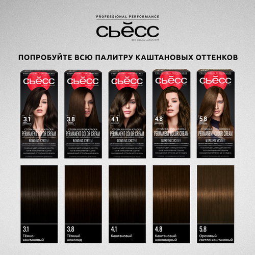 

Краска для волос Сьёсс Permanent Coloration 4-8 Каштановый шоколадный 115 мл