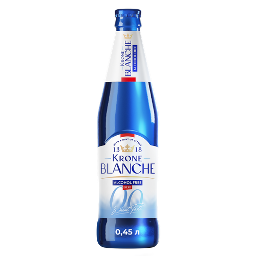 

Пивной напиток безалкогольный Krone Blanche Biere светлый нефильтрованный пастеризованный 450 мл