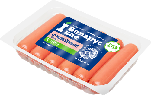 

Сосиски iБеларускае Филейные из индейки в/у 380 г