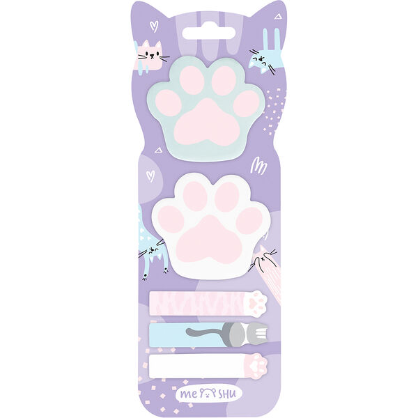 Флажки-закладки и самоклеящиеся блоки Meshu Paws 20 листов