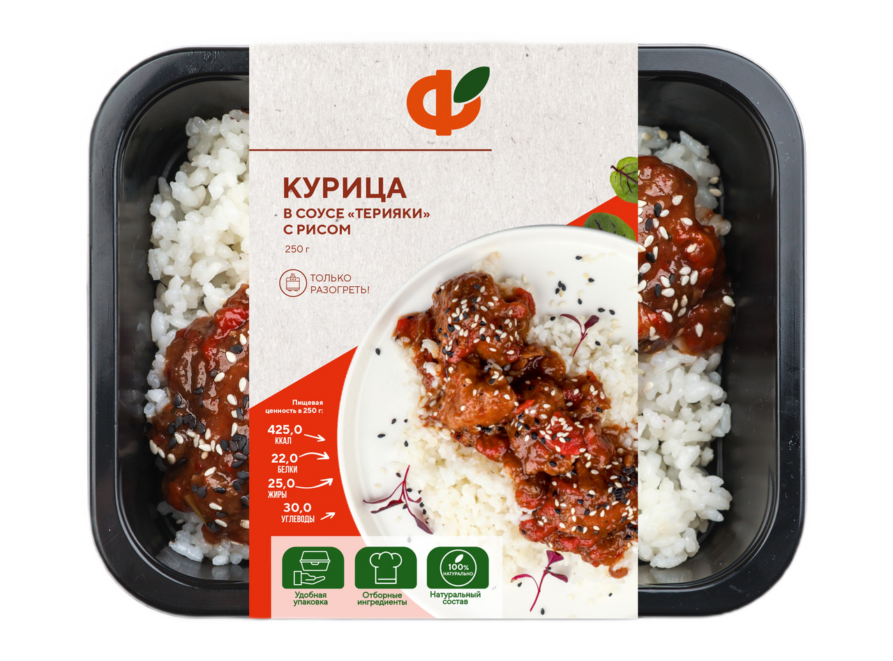 

Курица Фабрика здорового питания соус терияки с рисом 250 г