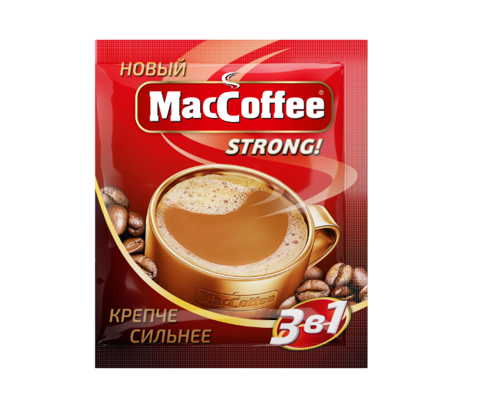 

Напиток кофейный растворимый 3 в 1 MacCoffee Strong 16 г