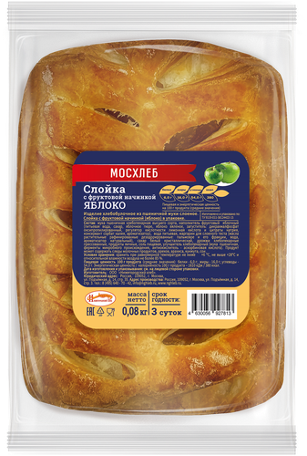 

Слойка Мосхлеб с яблочной начинкой 80 г