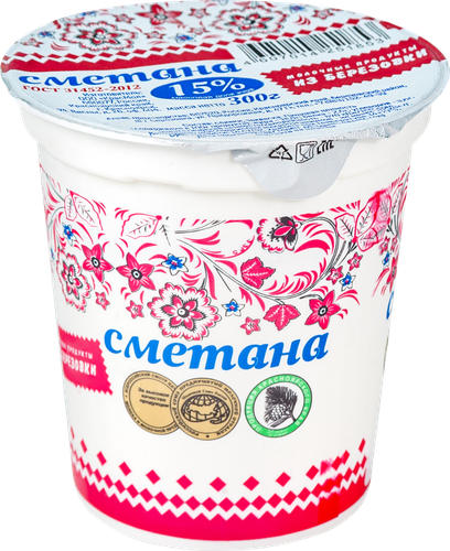 

Сметана Молочные продукты из Березовки 15% 300 г