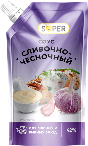 

Соус Super Сливочно-чесночный 42% 233 г