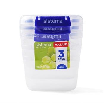 

Набор контейнеров Sistema "KLIP IT" 400 мл 12.7 х 10.5 х 14.7 см 3 шт. Новая Зеландия
