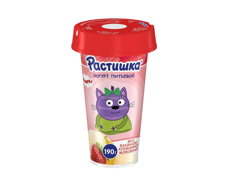 

Питьевой йогурт Растишка Бананово-клубничное мороженое 190 г, дизайн упаковки в ассортименте