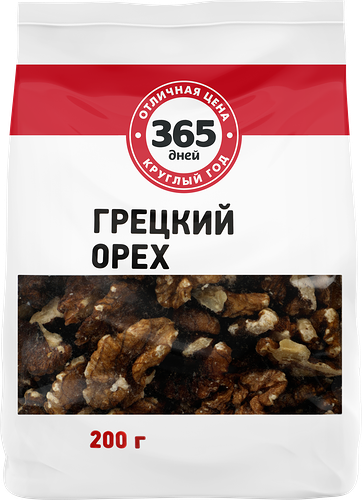 Грецкий орех 365 дней сушеный, 200 г