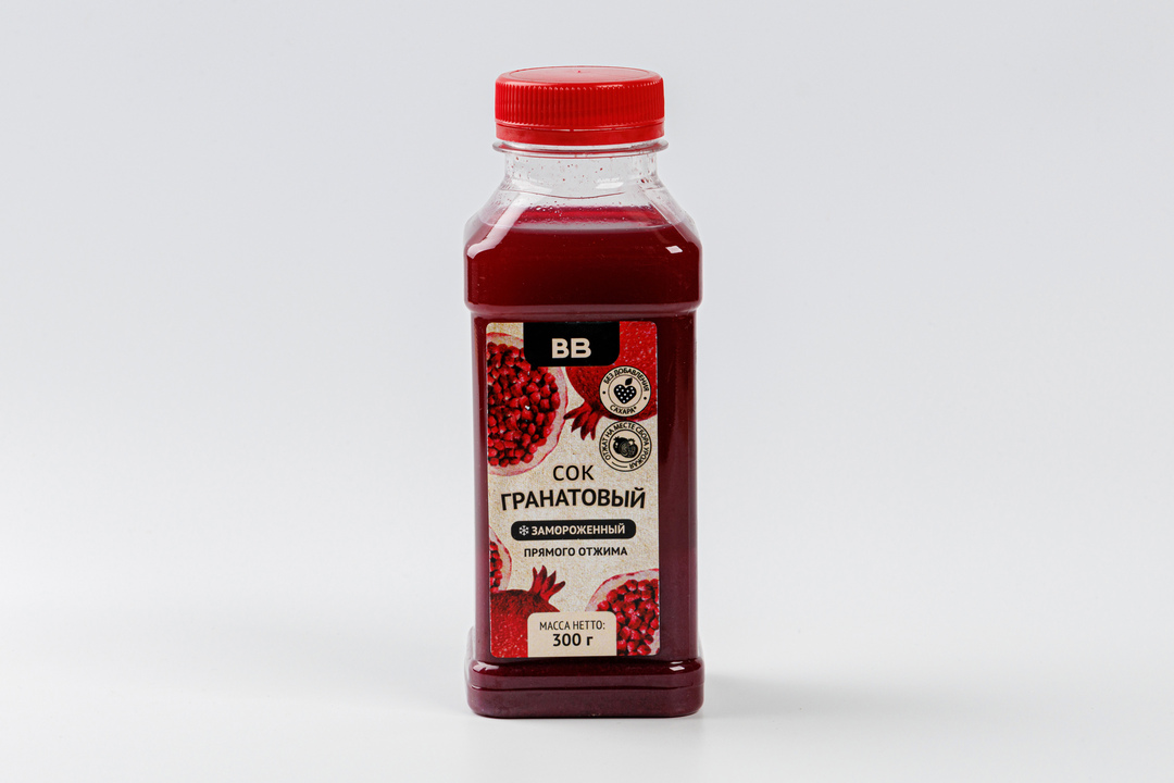 

Сок замороженный гранатовый ВкусВилл прямого отжима, 300 г