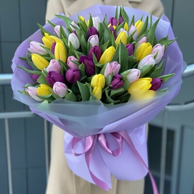 Букет Карандаши из 51 тюльпана микс