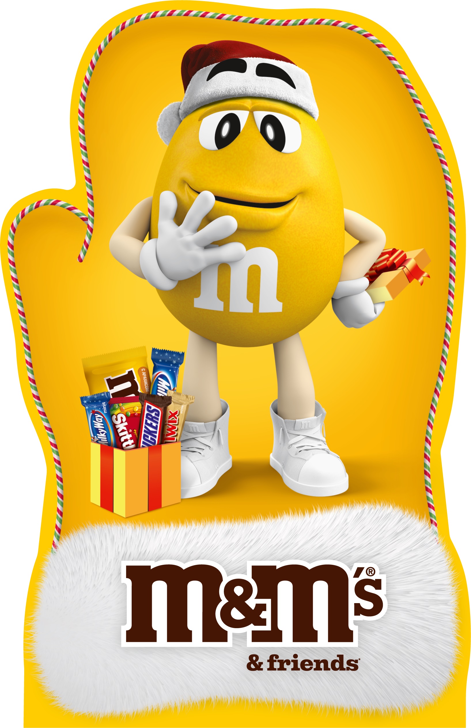 

Подарок новогодний сладкий M&M's Friends Варежка 121 г дизайн в ассортименте