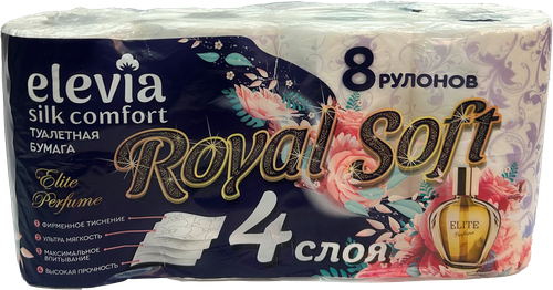 

Туалетная бумага Elevia Royal soft Elite perfume 4х-слойная 8 шт.