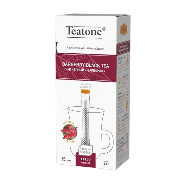 Чай Teatone чёрный в стиках барбарис 15x1.8 г