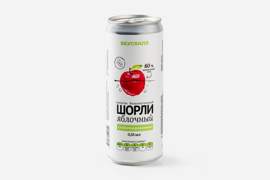 

Шорли яблочный, ж/б 330 мл