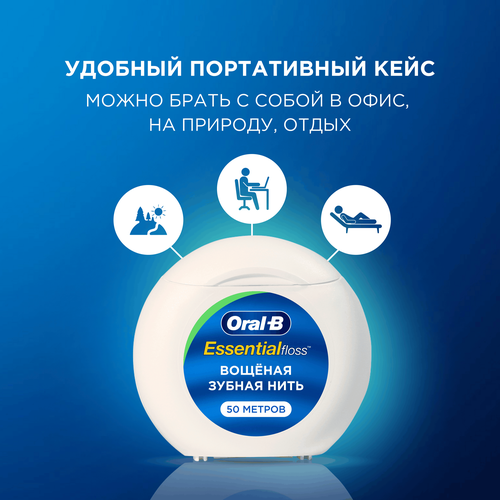 

Зубная нить Oral-B Essential Floss Мята вощеная 50 м
