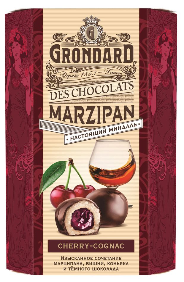 

Конфеты Grondard Марципановые с вишневой начинкой и коньяком 140 г