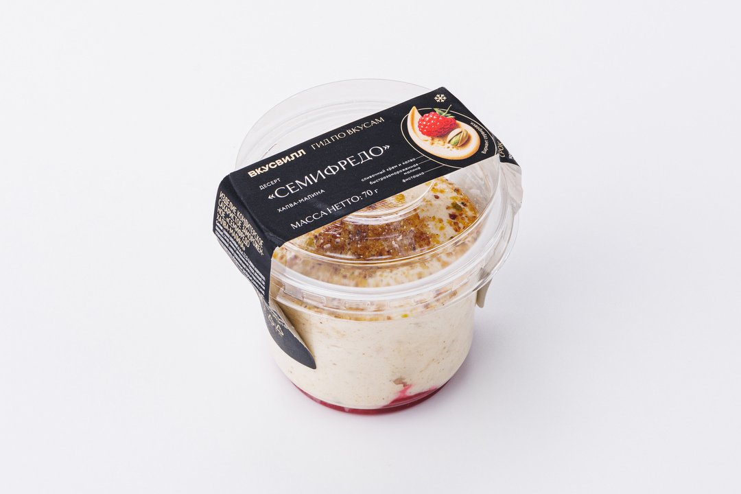 

Десерт ВкусВилл Семифредо халва-малина замороженный 70 г