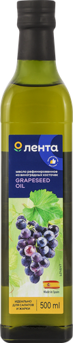 

Масло виноградных косточек ЛЕНТА рафинированное 500 мл