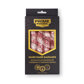 

Колбаски Prime Foods из мраморной говядины в говяжьем беконе 280 г