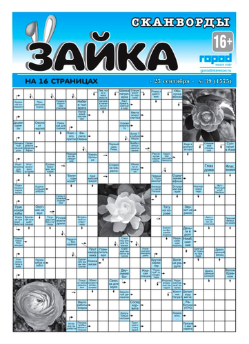 

Газета Зайка. Сканворды