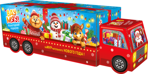 

Новогодний подарок Вау Мяу! в форме машинки 785 г