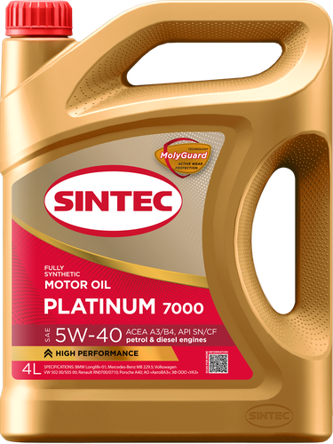 

Масло синтетическое Sintec Platinum Api SN/CF 5W-40 4л