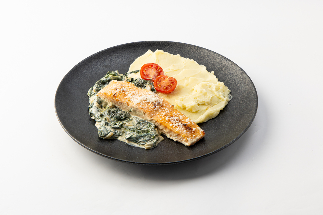 

Стейк из атлантического лосося (семги) ВкусВилл с картофельным пюре 350 г