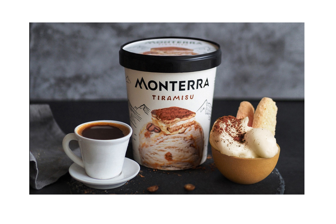 

Пломбир Monterra Tiramisu с сыром маскарпоне и кусочками печенья 277 г