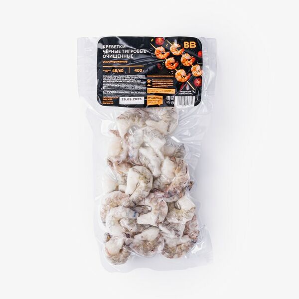 Креветки черные тигровые очищенные