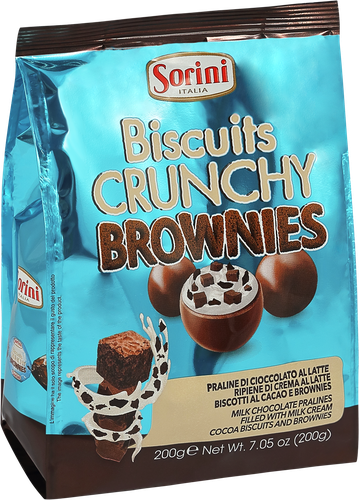 

Конфеты Sorini Biscuits Crunchy Brownies Пралине из молочного шоколада с молочным кремом 200 г