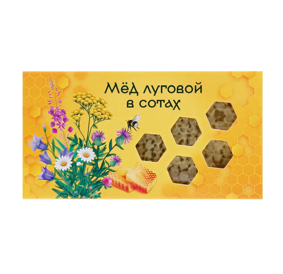 

Мёд луговой в сотах 250 г Россия