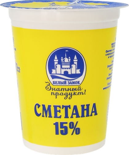

Сметана Белый замок 15%, без змж 350 г