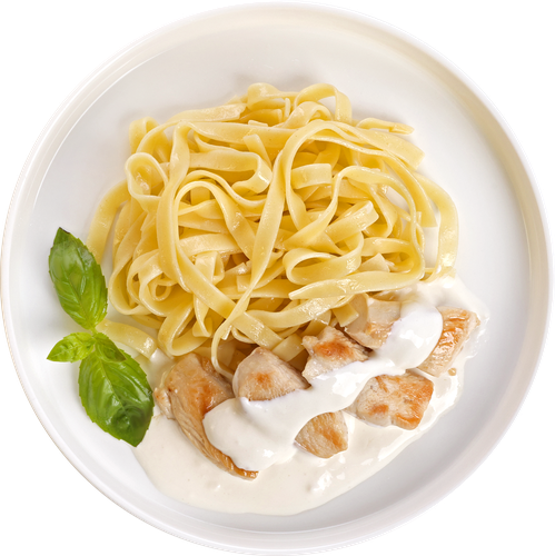 

Тальятелле с курицей и грибами в сливочном соусе 250 г