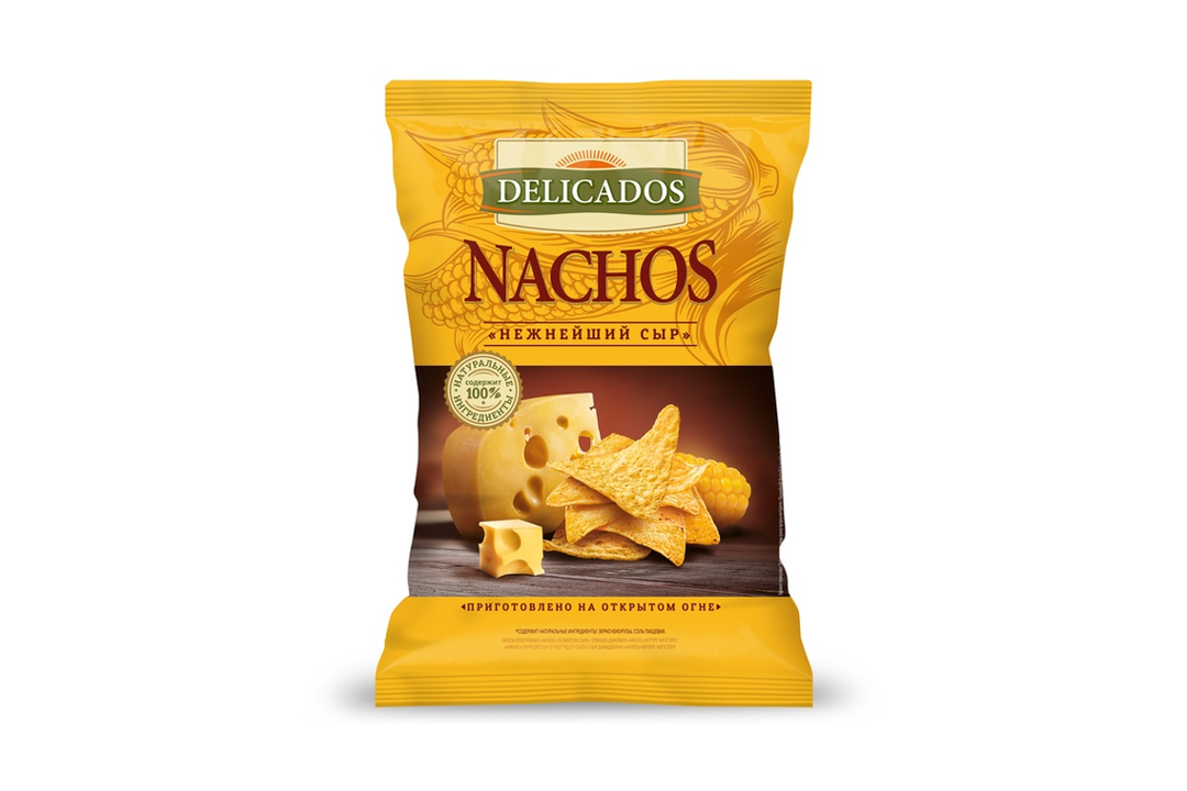 

Чипсы кукурузные Delicados Nachos с нежнейшим сыром 150 г дизайн упаковки в ассортименте