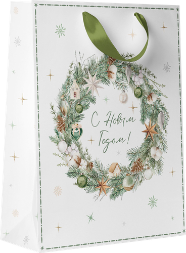 

Пакет подарочный City home Trade Christmas Woodland 22.7х18х10 см 1 шт дизайн в ассортименте