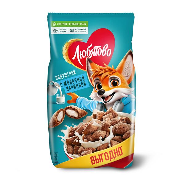 Подушечки Любятово с молочной начинкой 500 г