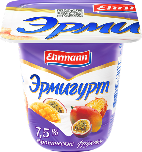 

Продукт йогуртный Эрмигурт Cливочный с тропическими фруктами 7.5% 100 г