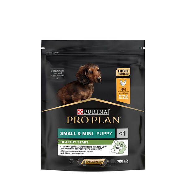 Сухой корм Pro Plan Healthy Start для щенков мелких и карликовых пород, с высоким содержанием курицы 700 г