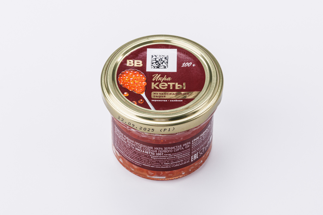 

Икра кеты ВкусВилл зернистая соленая охлажденная, 100 г