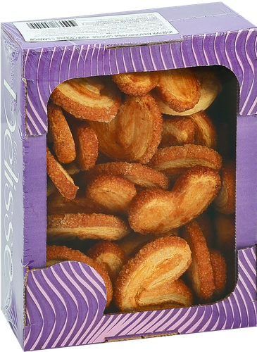 

Изделия хлебобулочные слоеные Delisse Ушки с сахаром, 400 г