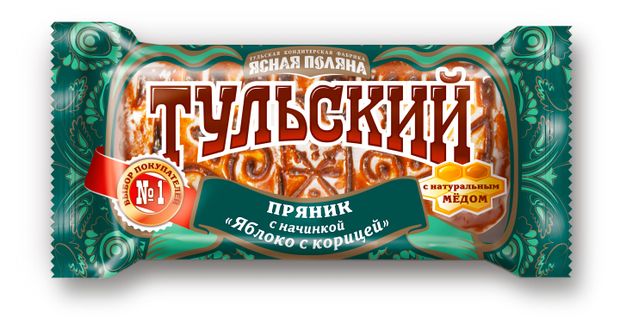 

Пряник тульский Ясная Поляна с начинкой яблоко с корицей 130 г