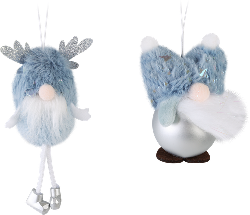 

Украшение елочное Homeclub Гномик с рожками 17 см, в ассортименте