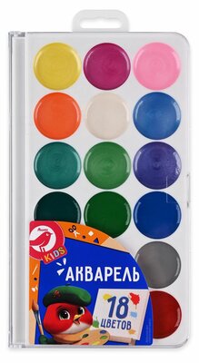 Акварель Ашан Красная птица Kids 18 цветов