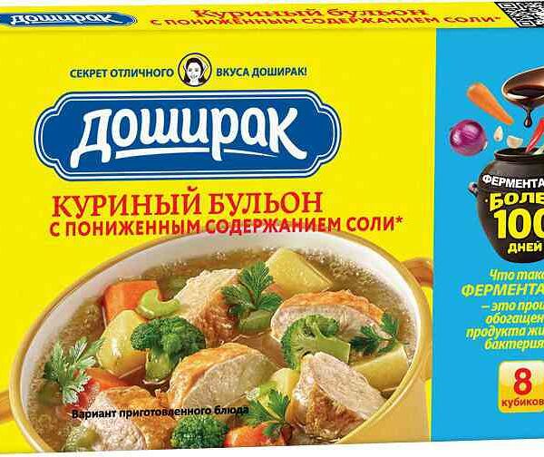Бульон Доширак Куриный с пониженным содержанием соли 80 г