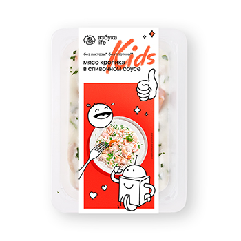 

Мясо кролика Азбука life Kids в сливочном соусе 180 г
