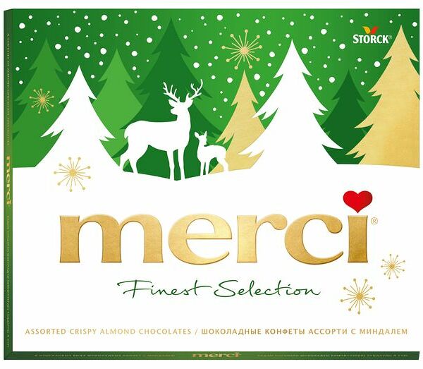 Набор конфет шоколадных Merci Ассорти с миндалём 250 г