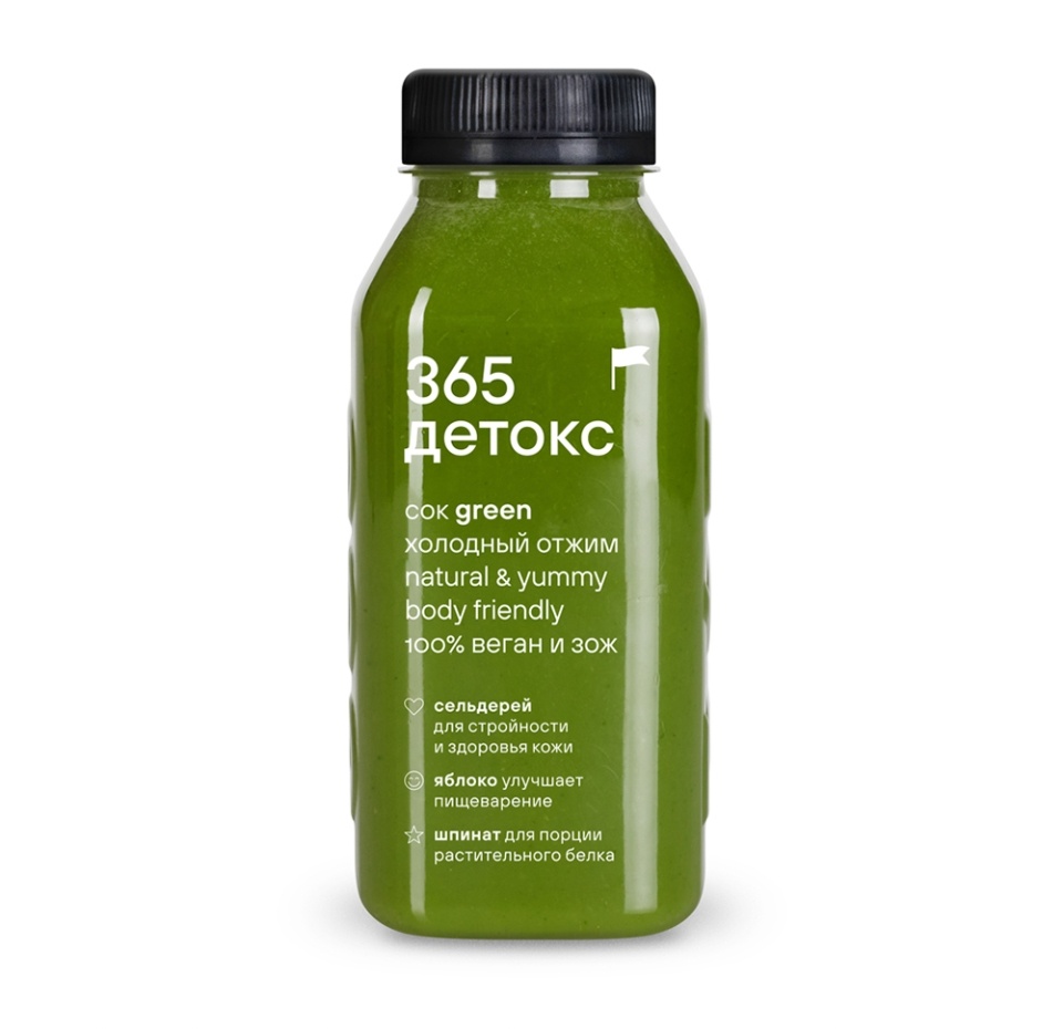 

Сок свежеотжатый 365 detox фруктово-овощной GREEN 300 мл