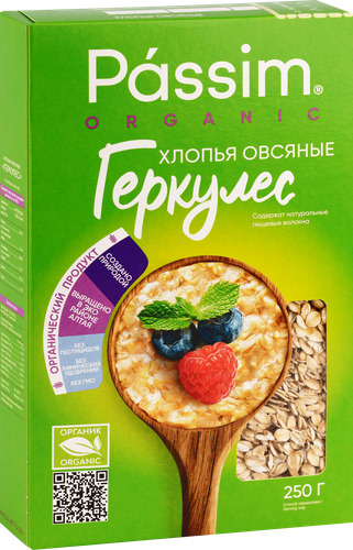 

Хлопья Passim Organic овсяные геркулес 250 г