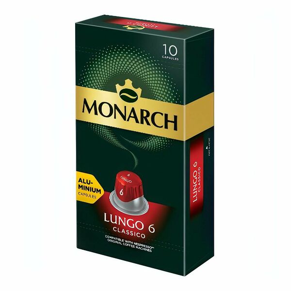 Кофе молотый в капсулах Monarch Lungo 6 Classico 5.2 г x 10 шт.